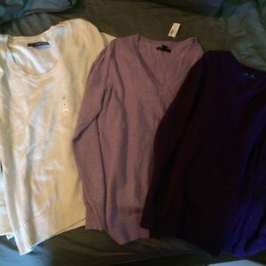 Lot of 3 sweaters! NWT. White, lilac, violet.