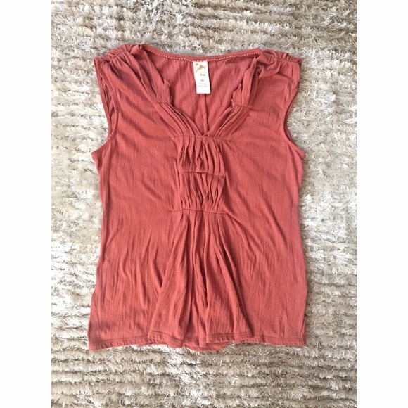 Anthropologie C Keer Rustic Orange Sleeveless Top