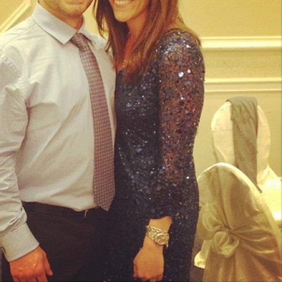 Aidan Mattox blue sequined dress