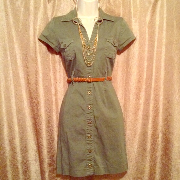 Military Inspired Midi Dress
