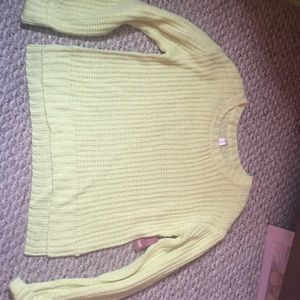 Neon yellow cable knit sweater