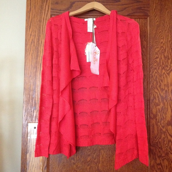 Tulle hooded cardigan