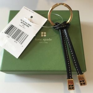 Authentic Kate Spade tie tip key chain in black