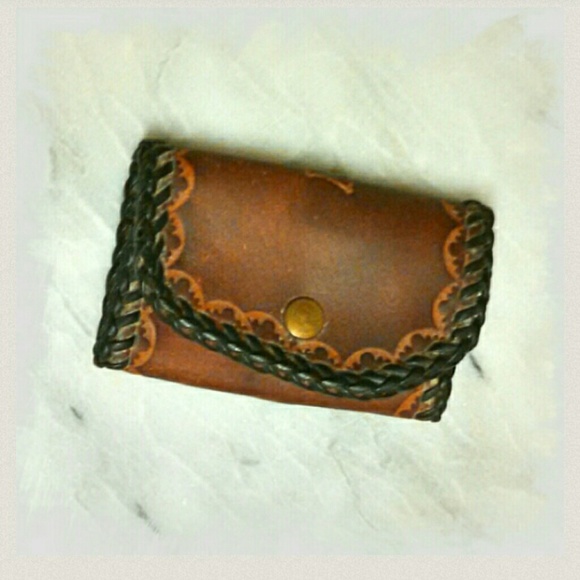 VINTAGE BROWN LEATHER 6 STEEL HOOK KEY HOLDER - Picture 4 of 4