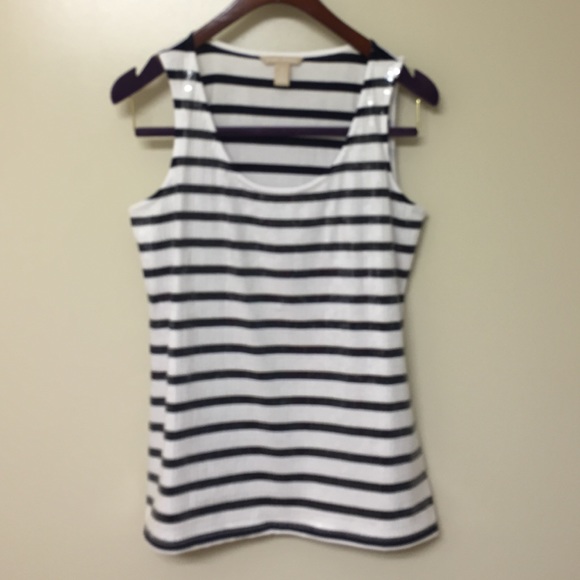 🎉HP🎉Banana Republic Striped Sequin Tank Top - Picture 2 of 4
