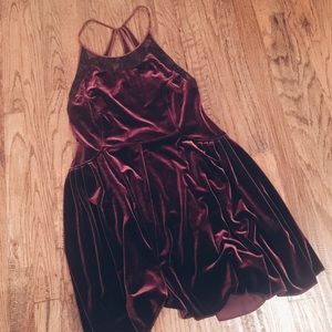 Free People Red Velvet Dress