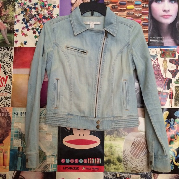 Light Denim Moto Jacket - Picture 2 of 4