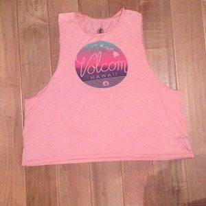 Peach Volcom Hawaii Tank Top Medium