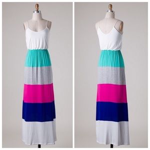Fuchsia Striped Maxi Dress