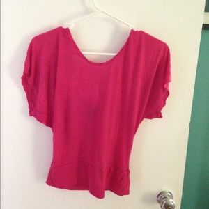 Pink shirt with open back