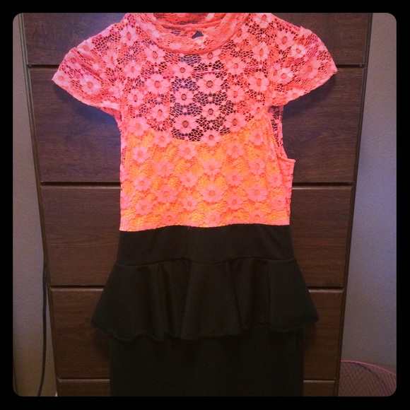 Pink & black floral dress from WISH app!