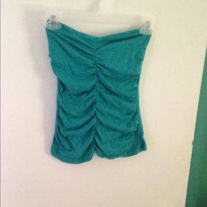 Strapless blue shirt