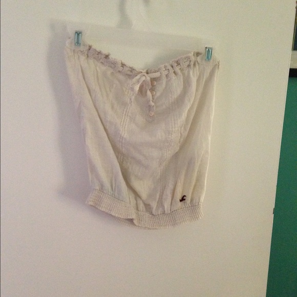 White hollister strapless shirt