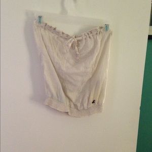 White hollister strapless shirt