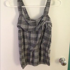 Gray and black striped tanktop