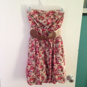 Strapless flower dress
