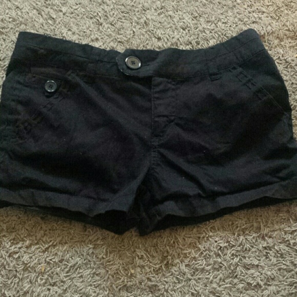 Black Cotton Shorts