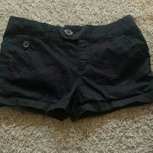 Black Cotton Shorts