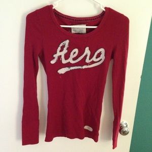 Red long sleeved shirt