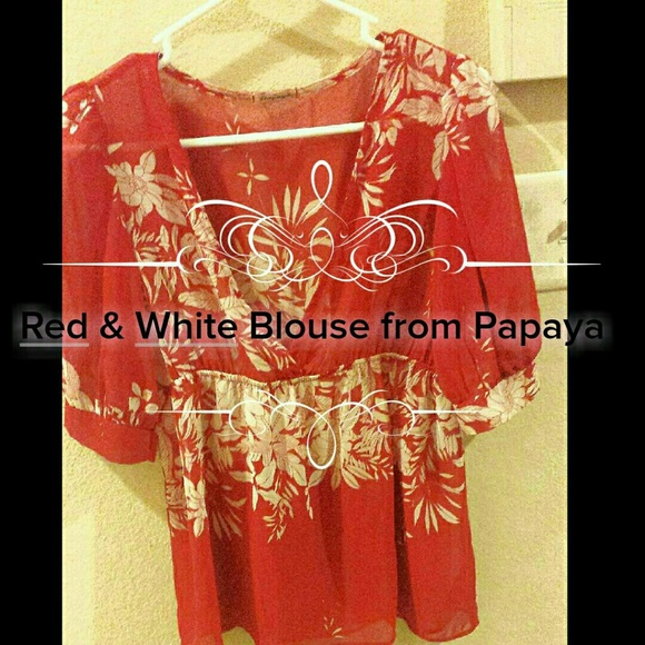 Sexy Red & White Blouse