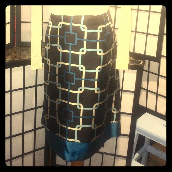SILK SKIRT TALBOTS CLASSY MODERN JEWEL TONES