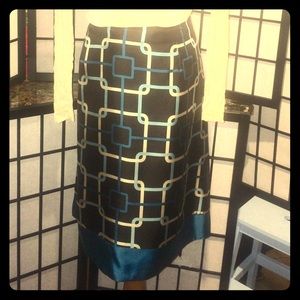 SILK SKIRT TALBOTS CLASSY MODERN JEWEL TONES