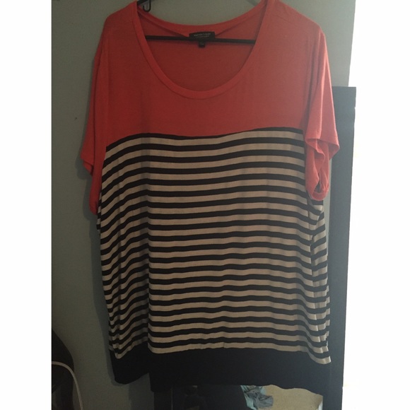 Salmon Striped Top - Picture 1 of 4