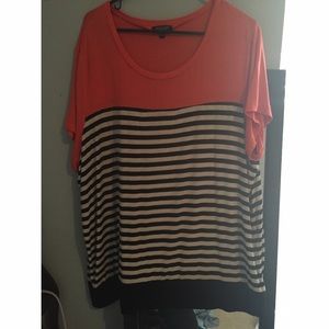 Salmon Striped Top
