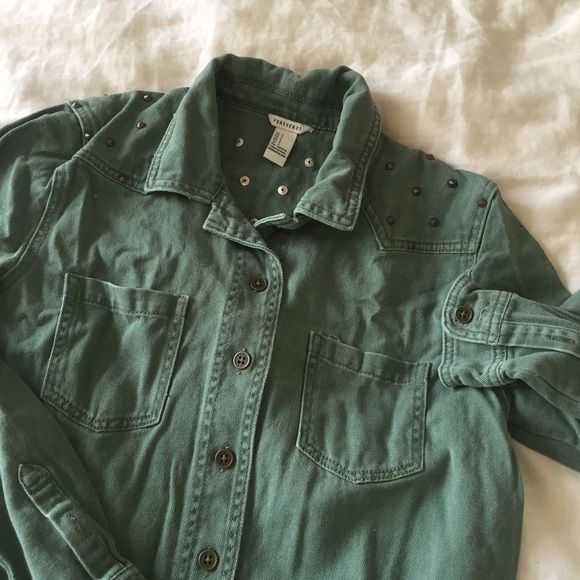 Olive Green Studded Army Jacket