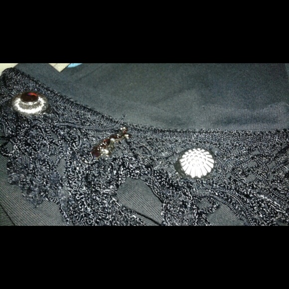 Black Sea Shell & Animal Design Shirt - Picture 4 of 4