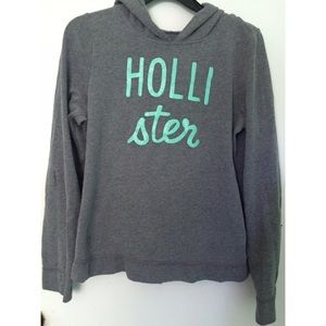 Mint Green and Gray Hollister Hoodie