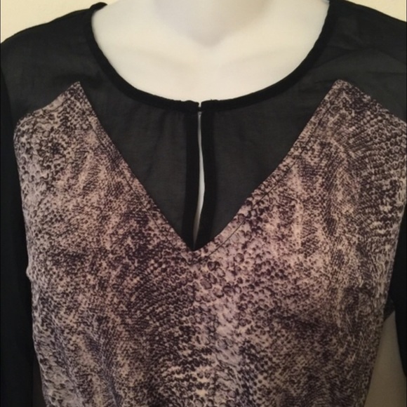 Snakeskin sheer sleeve skater dress - Picture 3 of 4