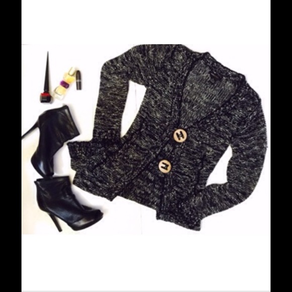 BCBG Maxazria Black and White Long Sweater