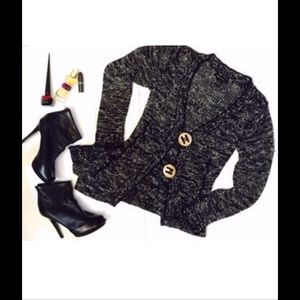 BCBG Maxazria Black and White Long Sweater