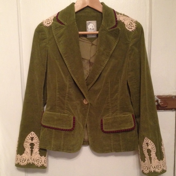 Yoana Baraschi green velvet blazer size M/L