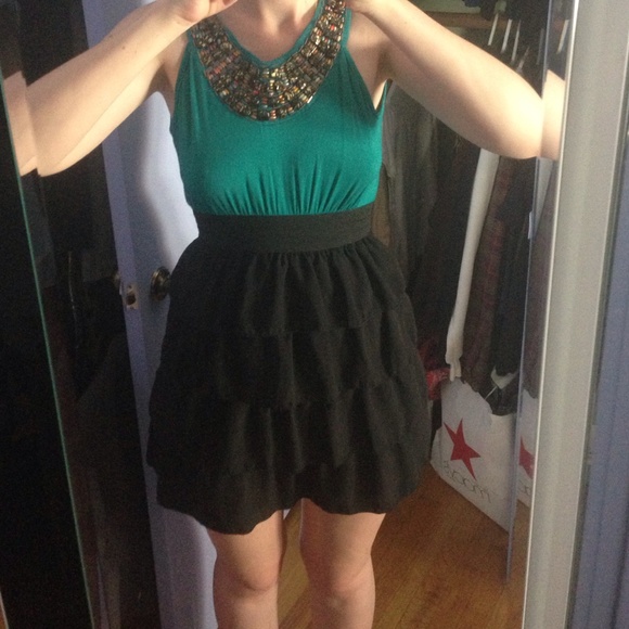 Dresses & Skirts - ‼️Beaded Dress With Ruffled Bottom