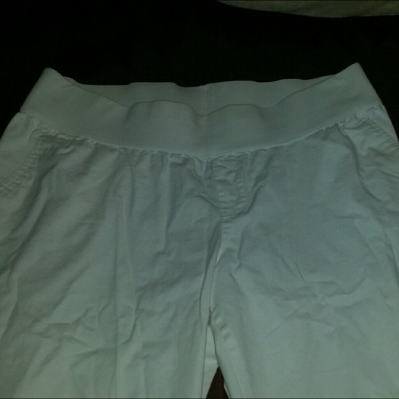 X-Large Planet Motherhood White Maternity Capri