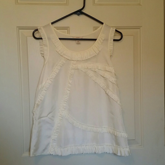 J crew cream colored silk top