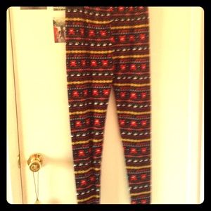 Tribal teddy bear leggings