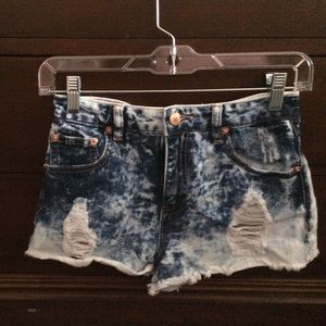 Denim Acid Washed Jean Shorts