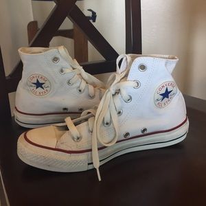 White Converse Hi Top All Stars