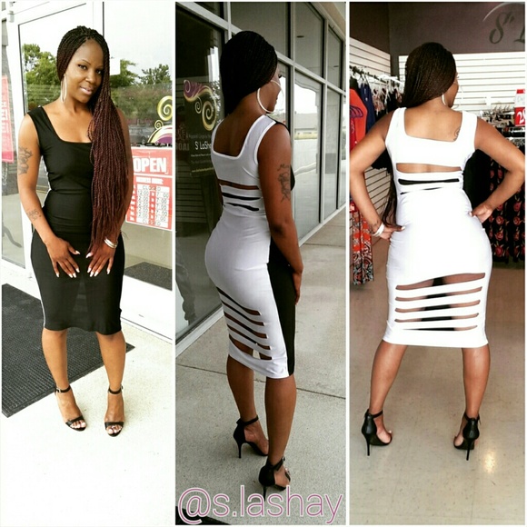 Black and white semi see thru dress!