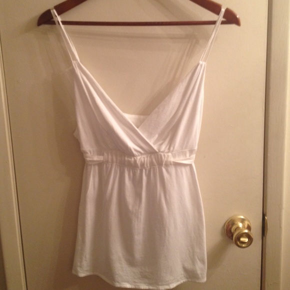 Theory white cotton tie back camisole size L