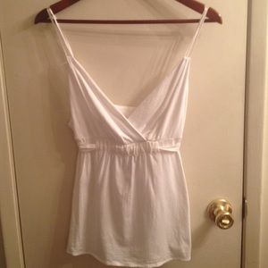 Theory white cotton tie back camisole size L