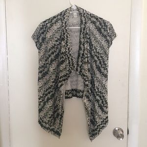 Black and White Short Sleeved Cardigan