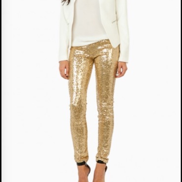Gold sequined pants