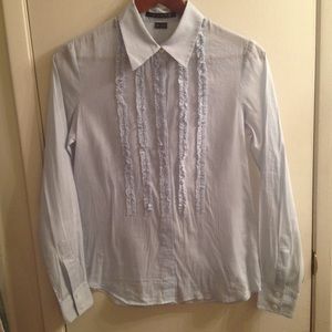Theory "Marianne" blue ruffle button down size M