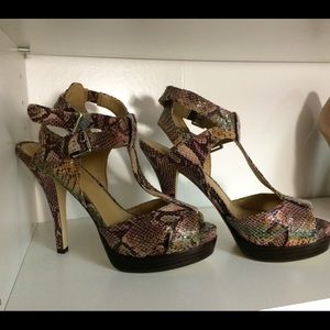BCBG Snake Print Heels