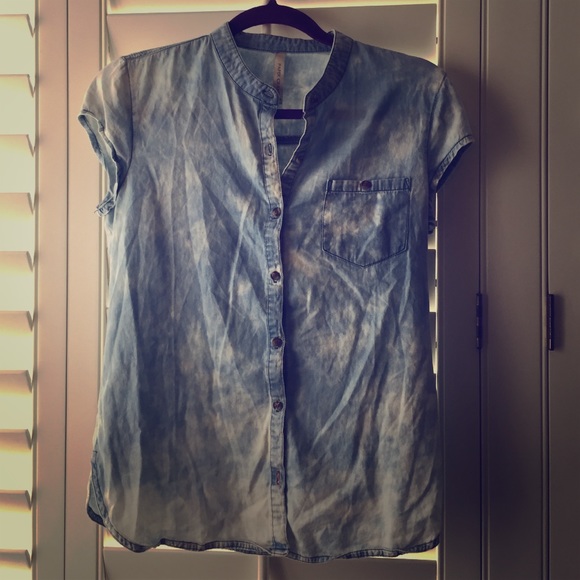 Acid wash denim shirt