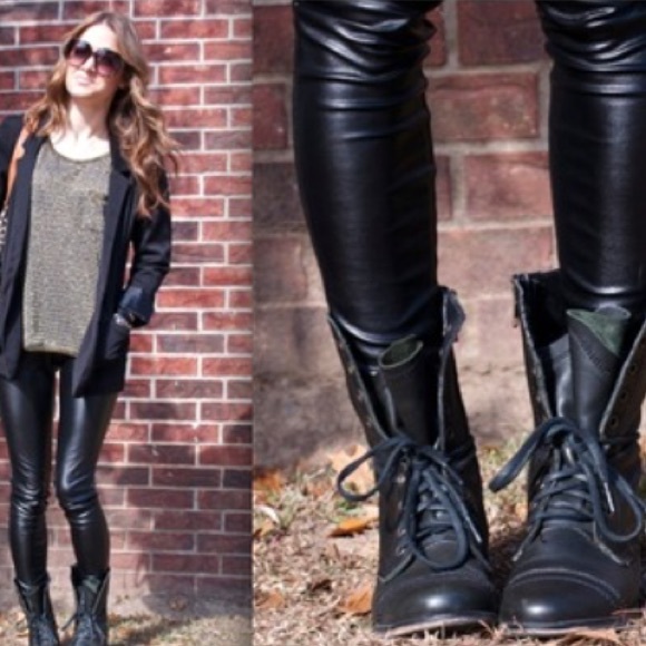 Steve Madden black combat boots